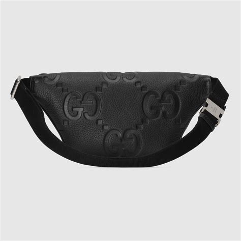 Jumbo GG small belt bag in black leather 